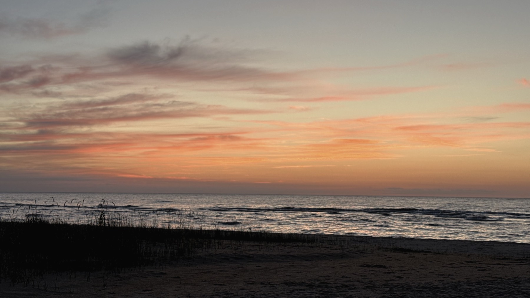 Sunset over Lake Huron from the Michigan beach